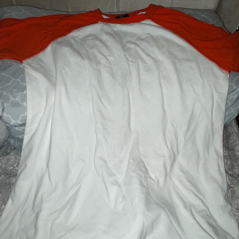 7-F kids white and orange shirt. From Forever 21.